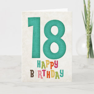 Diseño de tarjeta de cumpleaños feliz para 18 años