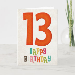 Diseño de tarjeta de cumpleaños feliz por 13 cumpl