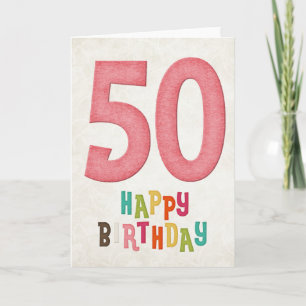 Diseño de tarjeta de cumpleaños feliz por 50 cumpl