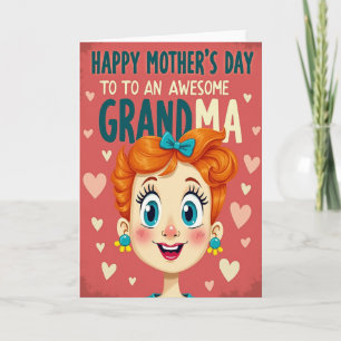 Diseño de tarjeta de dibujos animados de madre enc