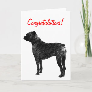 diseño de tarjeta de felicitación de perro Boxer  