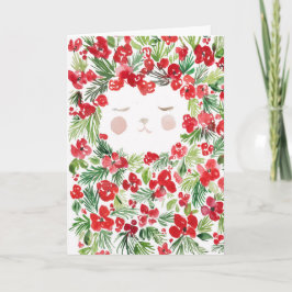 Diseño de tarjeta de flores de Navidad en acuarela
