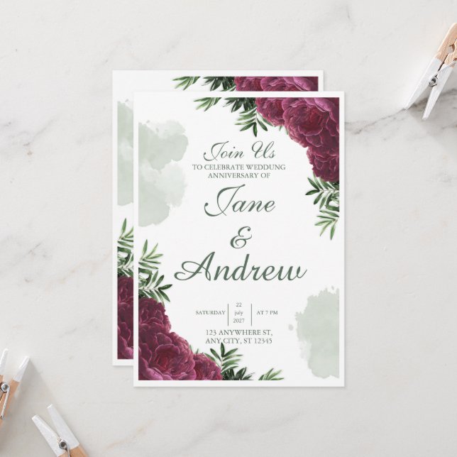 Diseño de Tarjeta de Invitación de Boda (Anverso/Reverso In Situ)