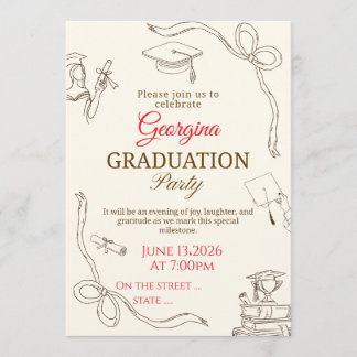 Diseño de Tarjeta de Invitación de Graduación Eleg