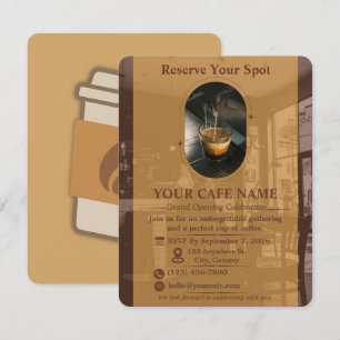 Diseño de tarjeta de invitación de RSVP de apertur
