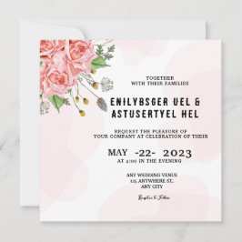 Diseño de tarjeta de invitación para boda de invie
