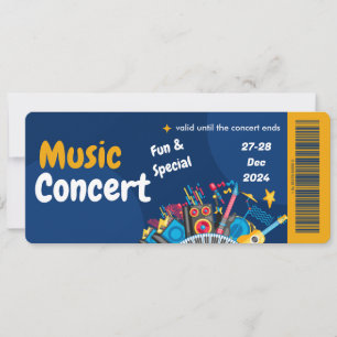 Diseño de Tarjeta de Invitación para Fiesta de Mús