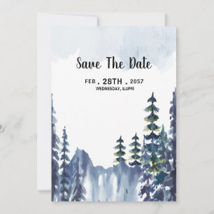 Diseño de tarjeta de invitaciones a bodas de pinar
