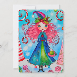 diseño de tarjeta de Navidad Bruja de Navidad 1