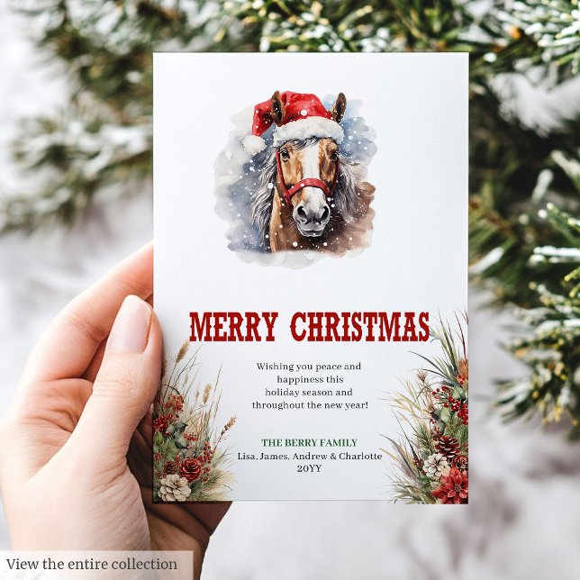 Diseño de tarjeta de Navidad con amuleto de herrad (Horseshoe charm Christmas greeting card design

)
