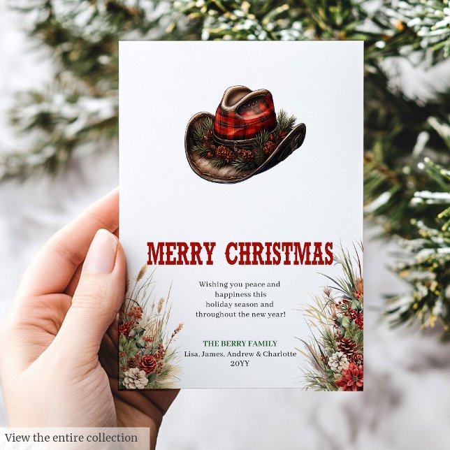 diseño de tarjeta de Navidad con temática de vaque (Cowboy country Christmas greeting card design

)