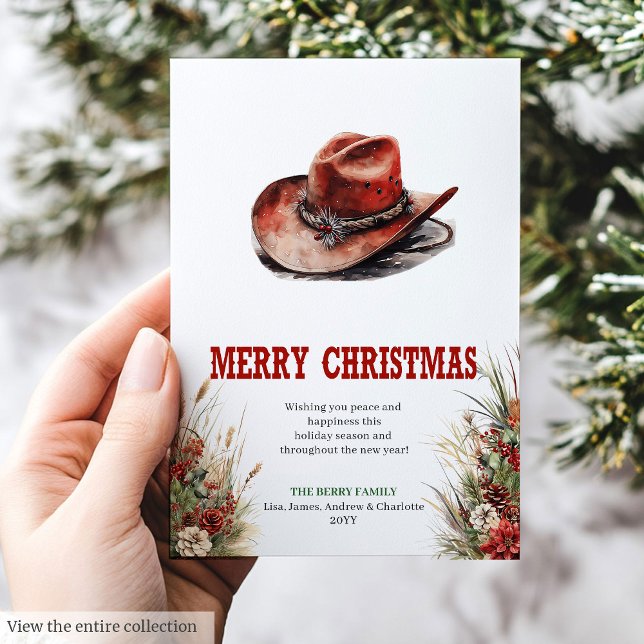 Diseño de tarjeta de Navidad de saludo de país vaq (Cowboy country Christmas greeting card design

)