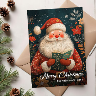 Diseño de tarjeta de Navidad vintage de Santa cott