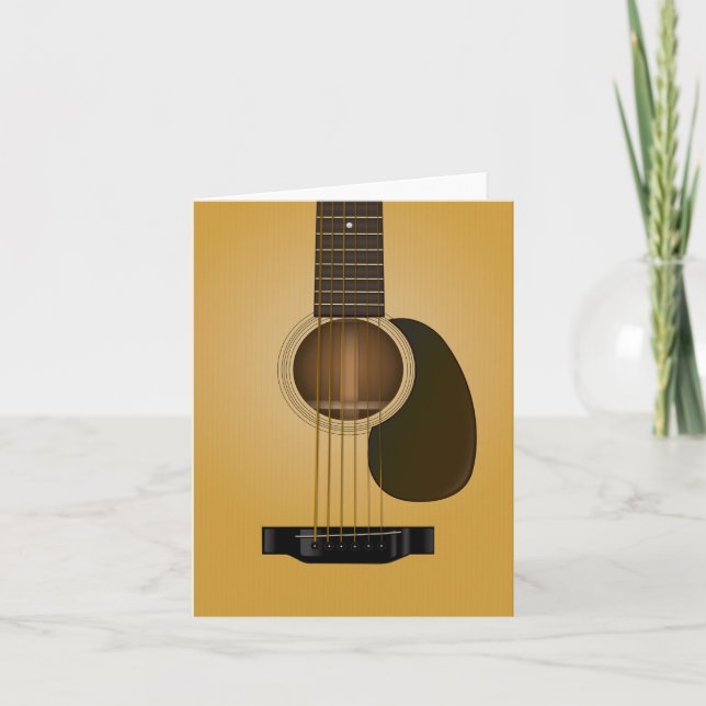 Diseño de tarjeta de nota de la guitarra acústica (Anverso)