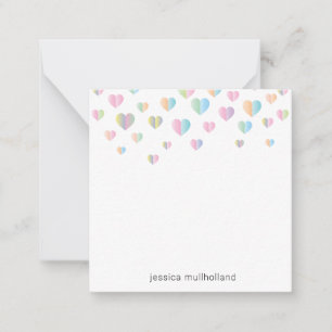Diseño de tarjeta de notas de espectros de corazón