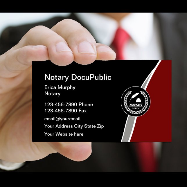 Diseño de tarjeta de presentación de notario Emble (Subido por el creador)