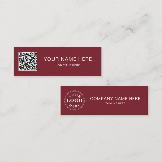 Diseño de tarjeta de presentación mini burgundy pe (Anverso / Reverso)