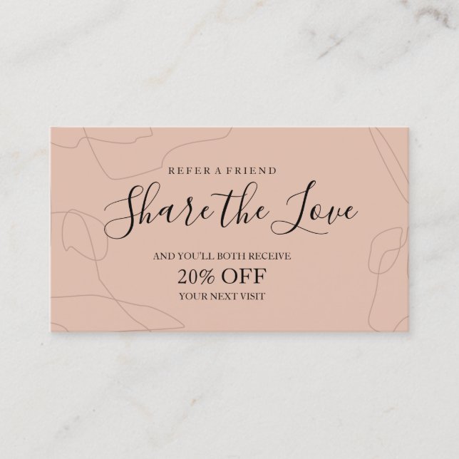 Diseño de tarjeta de referencia rosa Pastel (Anverso)