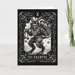 Diseño de tarjeta de tarot de Krampus, temporada d