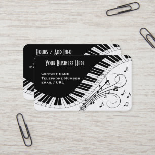 Diseño de tarjeta de visita de música de teclado d