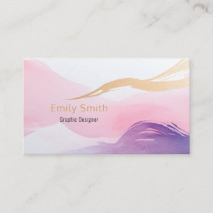 Diseño de tarjeta de visita Pastel Watercolor