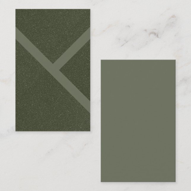 Diseño de tarjeta de visita verde Diagonal Moss pa (Anverso / Reverso)