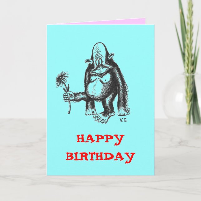 DISEÑO DE TARJETA DEL FELIZ CUMPLEAÑOS DEL MONO (Anverso)