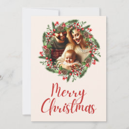 Diseño de tarjeta fotográfica de la familia Wreath