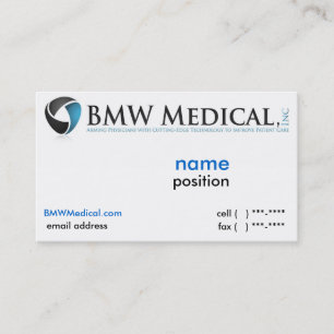 Diseño de tarjeta médico de BMW