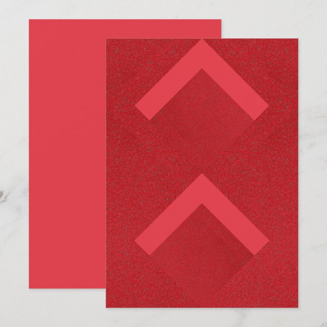 Diseño de tarjeta personalizable Chevron rojo (Anverso / Reverso)