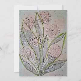 Diseño de tarjeta plana de medios mixtos florales