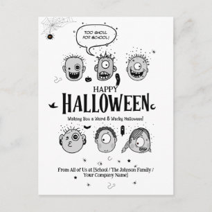 Diseño de tarjeta postal de Halloween para niños d