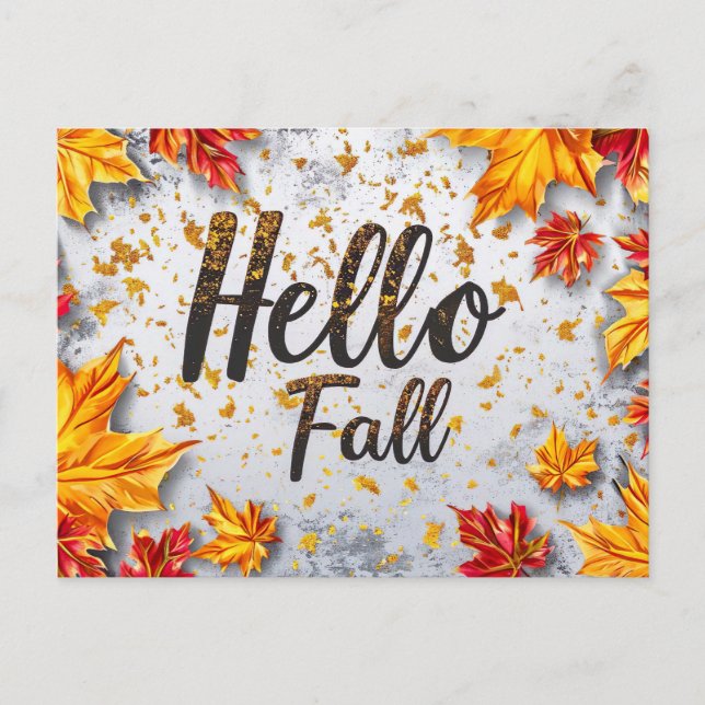 Diseño de Tarjeta Postal de Saludo de Otoño (Anverso)