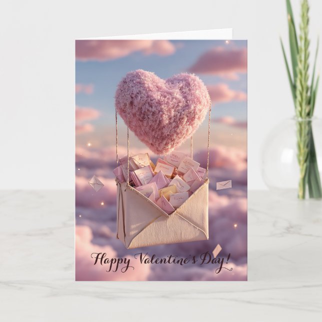 Diseño de Tarjeta Postal del Corazón Flotante de C (Anverso)