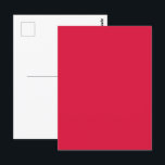 Diseño de tarjeta postal personalizada en rojo car<br><div class="desc">Envía un mensaje que se destaque, audaz y hermosamente, con esta tarjeta postal roja carmesí personalizable. El llamativo fondo rojo establece un tono de confianza para cualquier anuncio, saludo, promoción o invitación. Ya sea que esté creando tarjetas de agradecimiento en masa para donantes, envíos de aceptación universitaria, tarjetas de respuesta...</div>