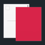 Diseño de tarjeta postal personalizada Rojo Carmes<br><div class="desc">Envía un mensaje que se destaque, audaz y hermosamente, con esta tarjeta postal roja carmesí personalizable. El llamativo fondo rojo establece un tono de confianza para cualquier anuncio, saludo, promoción o invitación. Ya sea que estés creando tarjetas de agradecimiento al por mayor para donantes, envíos de aceptación universitaria, tarjetas de...</div>