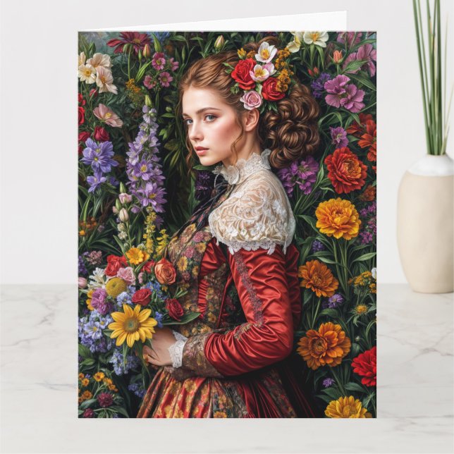 Diseño de tarjeta victoriana gótica de primavera 2 (Anverso)