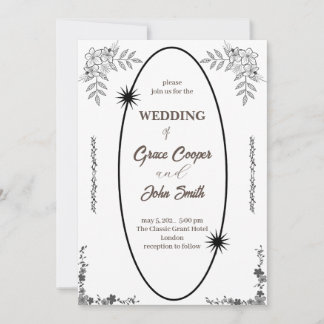 Diseño de tarjetas boda en blanco y negro