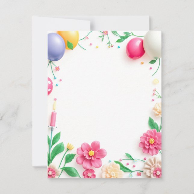 Diseño de tarjetas de cumpleaños con tarjeta plana (Anverso)