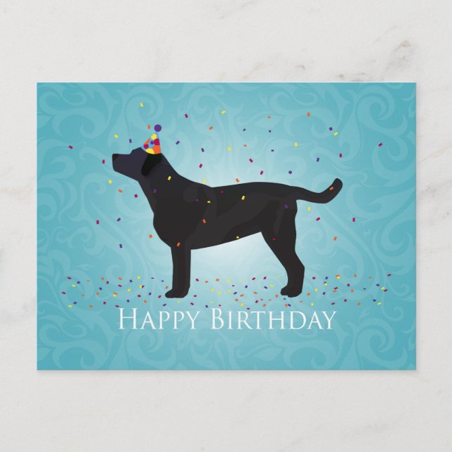 Diseño de tarjetas de cumpleaños de Black Lab Happ (Anverso)