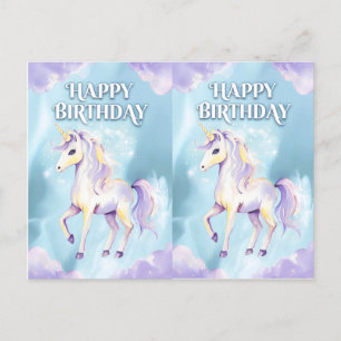 Diseño de tarjetas de cumpleaños Unicornio de colo