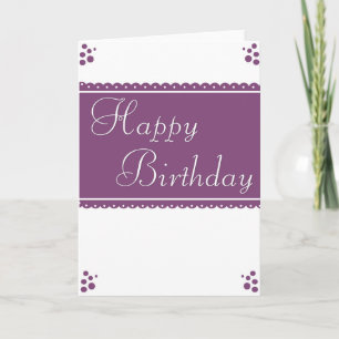 Diseño de tarjetas de cumpleaños White/Purple Happ