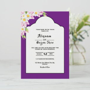 Diseño de tarjetas de invitaciones a bodas florale