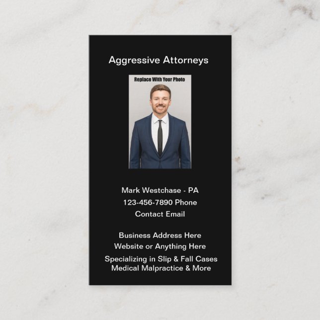 Diseño de tarjetas de presentación de abogados de  (Anverso)
