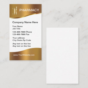Diseño de tarjetas de presentación de farmacia de