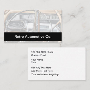 Diseño de Tarjetas de Presentación Retro Automotri