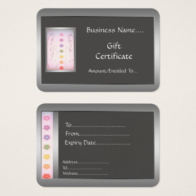 Diseño de tarjetas de regalo holísticas para manos (Anverso y reverso)