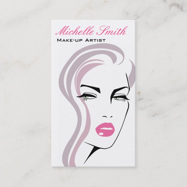 Diseño de tarjetas de visita de artista de maquill (Anverso)