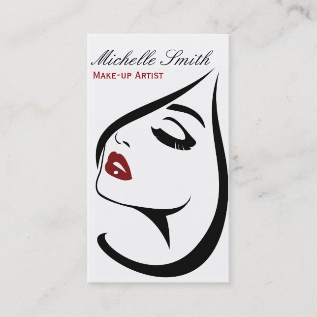 Diseño de tarjetas de visita de artista de maquill (Anverso)