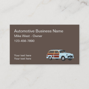 Diseño de tarjetas de visita de automoción retro